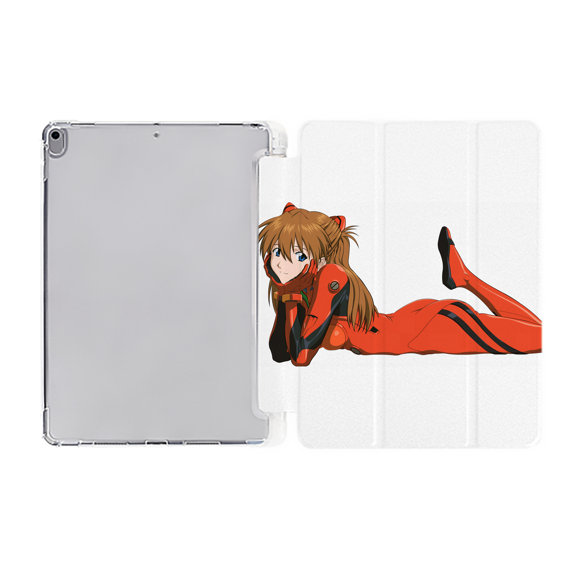 （画像用） EVA 新世紀エヴァンゲリオン IPad ケース ペン収納付き 三つ折りスタンド PUレザー×シリコン 対応機種9.5/10.5/10.9インチ